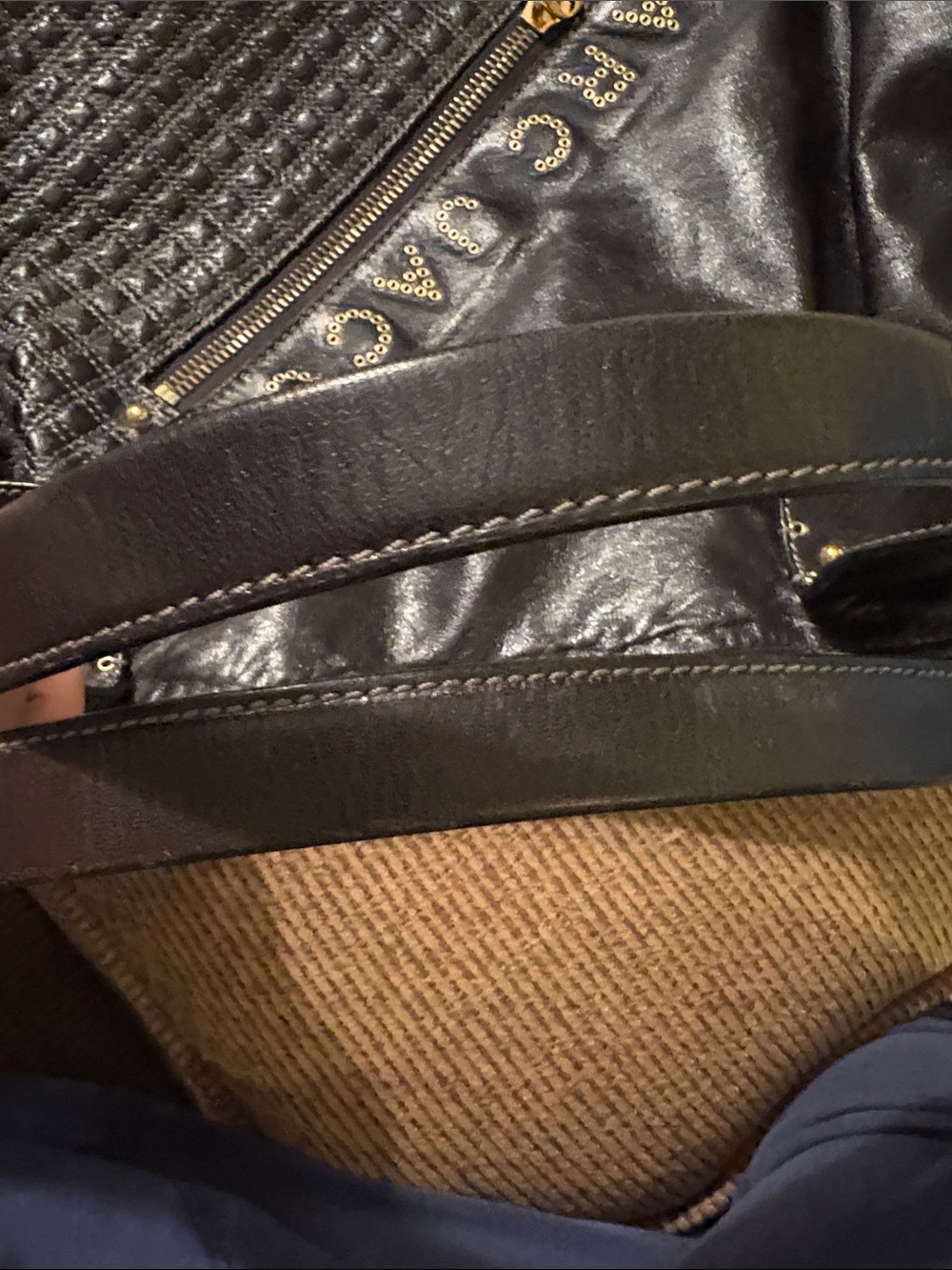 Marc Jacobs Irina Black Quilted Leather Tote with Quilted Panel and Stud Logo - Picture 5 of 13